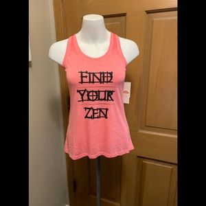 Pink Lotus sleeveless yoga/exercise tee sh…